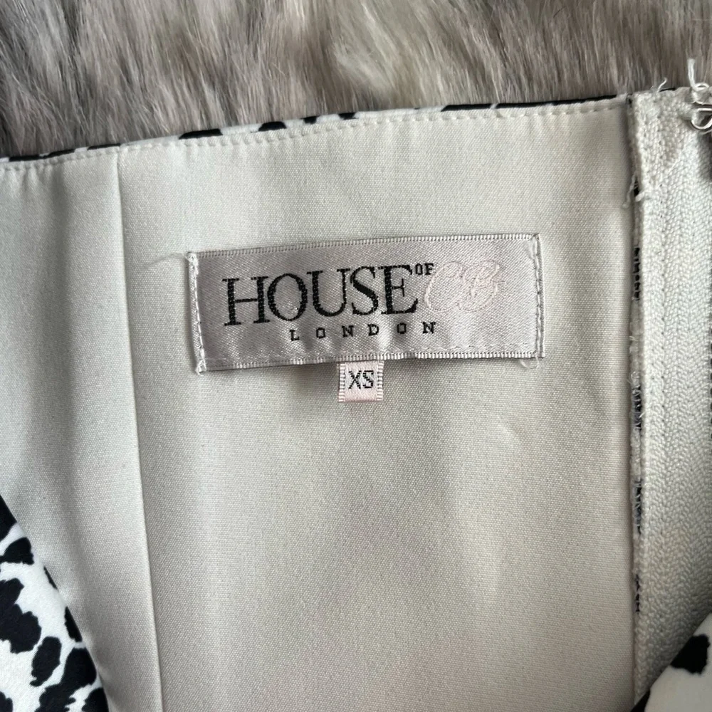 House of CB Lou Dalmation Print Puff Sleeve Crop Top Black & White Size XS/2-4 - Picture 5 of 8